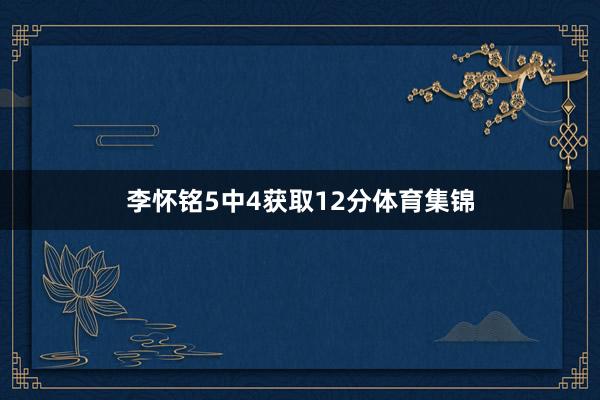 李怀铭5中4获取12分体育集锦